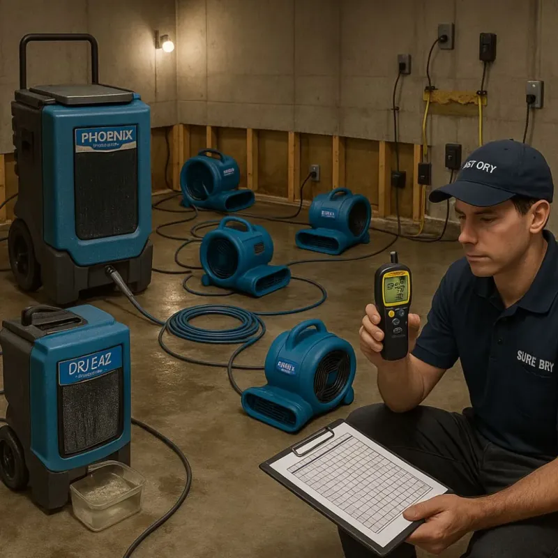 Structural Drying and Dehumidification process in Williamsburg, PA
